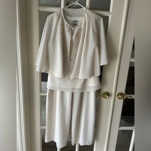 Three piece cream/light tan palazzo pants set